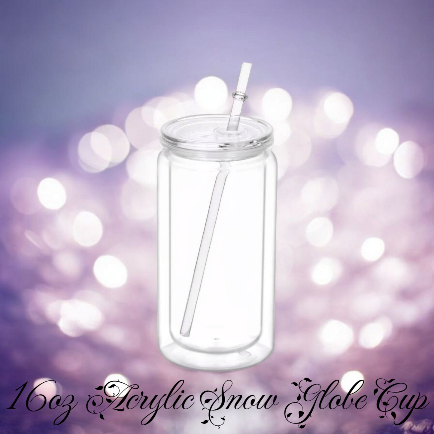 16oz Acrylic Snow Globe Cup