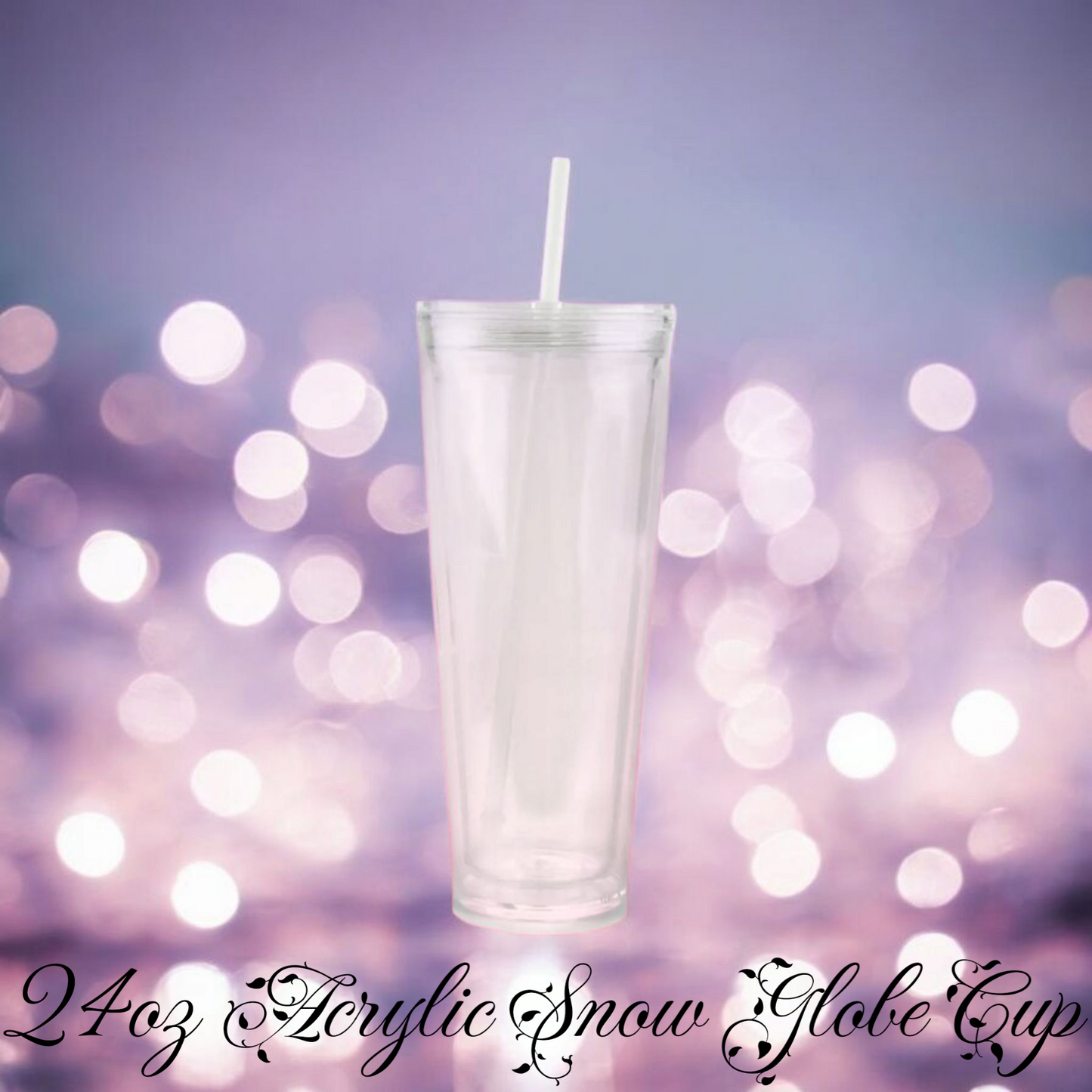 24 Oz Acrylic Snow Globe Cup