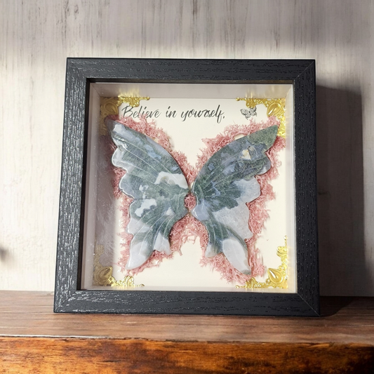 Crystal Butterfly Artwork ( Believe in yourself) Wording not perfectly Centered discounted